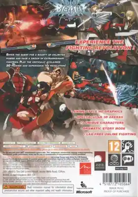 BlazBlue Calamity Trigger (USA) box cover back